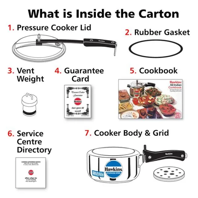 Hawkins Stainless Steel Inner Lid Pressure Cooker - Induction Base, With Handle, Silver, HSS15, 1.5 l-6.webp